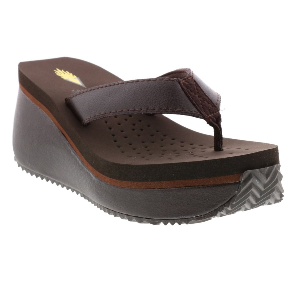 Volatile Frappachino leather platform sandal